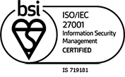 BSI ISO/IEC 27001 Information Security Management Certified logo