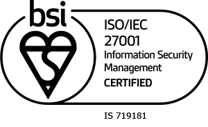 BSI ISO/IEC 27001 Information Security Management Certified logo